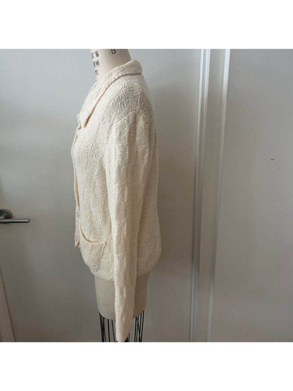 VTG MARION FOALE Hand Knit Box Square Cardigan - Picture 2 of 7